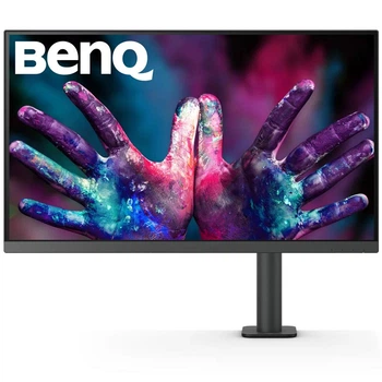 Монитор для дизайнеров 27" 4K IPS BenQ, HDR10, антибликовый, USB-C, KVM-переключатель, темно-серый