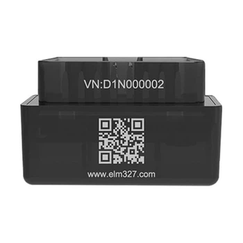Автосканер Bluetooth OBD2 ELM327, поддержка Android iOS Windows, CAN-чип, черный, 5x2.5x3 см