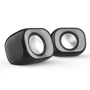 Компьютерные колонки 2.0, 6 Вт, USB, черные, 160x90x155 мм