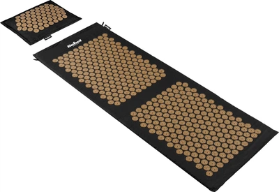 Mata zdrowotna do akupresury Rebel Active RBA-6013-GL Eco z kolcami z poduszką 130 x 50 cm XXL Złote kolce (5901890123020)