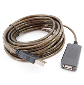 Удлинитель USB 2.0 активный 10 м, папа-мама, высокоскоростной, позолоченные контакты