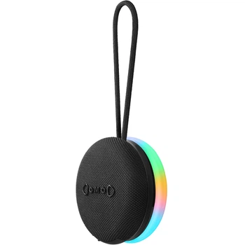 Портативная Bluetooth колонка с подсветкой, FM и TWS, 7 Вт, черная, 101×52×100 мм