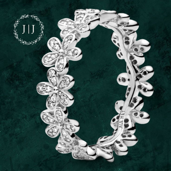Серебряное кольцо "Мерцающие ромашки" Pandora (Пандора) 190934CZ 15