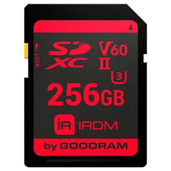 Карта пам'яті SD 256 ГБ GoodRAM IRDM, UHS-II U3 V60, 280 МБ/с читання, 95 МБ/с запис