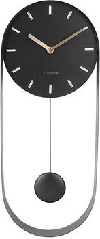 Zegar ścienny Karlsson Pendulum z wahadłem 50 x 20 x 4.8 cm Czarny (8714302657337)