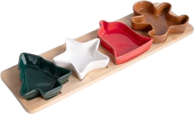 Zestaw do serwowania Homla Troel z 4 kolorowymi miseczkami 39 x 12 cm (5906496709982)