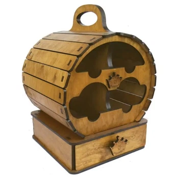 Мини-бар Slipo Бочка со стопками 37x25,5x21,5см (B-017)
