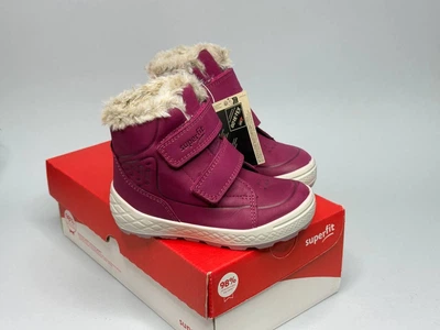 Зимние детские кожаные ботинки Superfit Groovy Gore-Tex 30 р малиновые