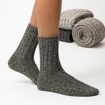 Носки теплые шерстяные Norwegian Wool Socks M 39–42 Solve серые KT7003108
