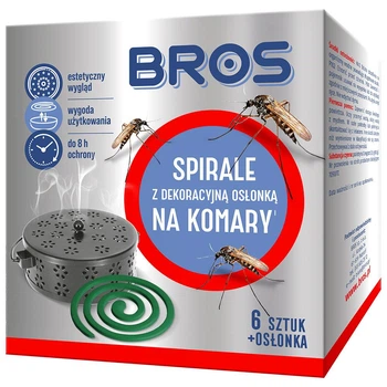 Спирали от комаров BROS 6 шт. с декоративной металлической оболочкой до 8 часов защиты на открытом воздухе