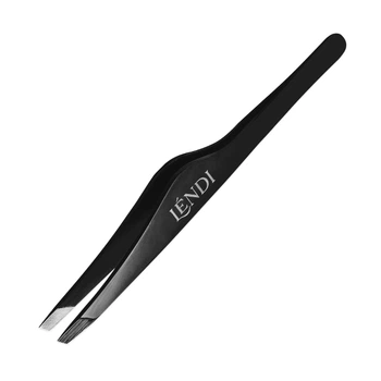 Lendi пинцет для бровей скошенный, Black