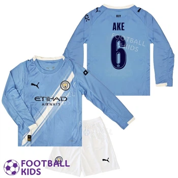 Дитяча футбольна форма Manchester City AKÉ 6 Манчестер Сіті 2025-2026 Home Long Sleeve 125-135 см (set4722-135957-4)
