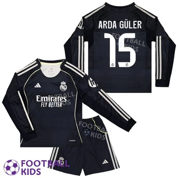 Детская футбольная форма Real Madrid ARDA GÜLER 15 Реал Мадрид 2025-2026 Away Long Sleeve 125-135 см (set4720-135888-4)
