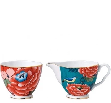 Набор из сахарницы и молочника Wedgwood Paeonia Blush