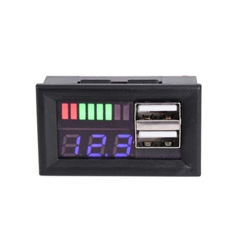 Индикатор уровня заряда аккумулятора с USB зарядкой 12 В (kt-6135)