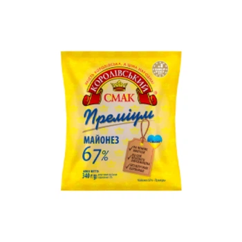 Майонез 67% Преміум філ-пак 340 г Королівський смак (4820175669736)