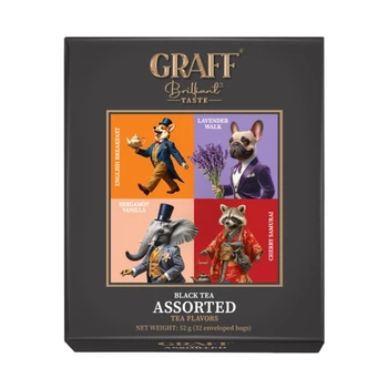Чай чорний у пакетиках 24 шт Асорті чайних смаків Graff (4820279611044)
