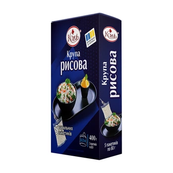 Крупа рис у варильних пакетах Козуб продукт 400 г (4820286230252)