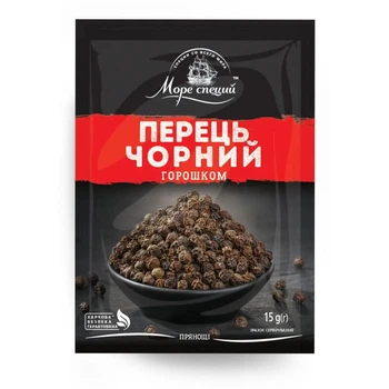 Перець чорний горошком Море Спецій 15 г (4820177391444)