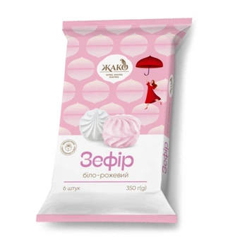 Зефір Біло-рожевий Жако 350 г (4820078262553)