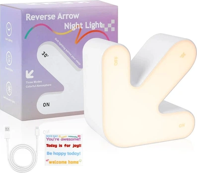 Нічник у вигляді стрілки "Reverse Arrow" AND1491 від мережі з регулюванням кольору LED-підсвічування з перемикачами на корпусі