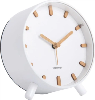 Budzik Karlsson Grace w skandynawskim stylu 11 cm Biały (8714302733222)