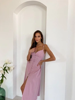 Жіночий літній сарафан MARINA на гудзиках Milirud S/L Пудровий (454-19-S/L)