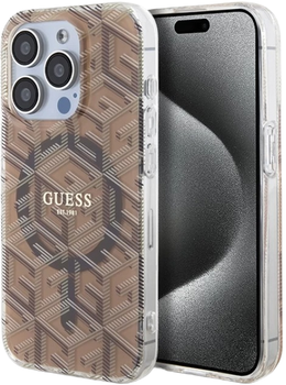 Панель Guess IML GCube MagSafe для Apple iPhone 15 Pro Brown (3666339222147)