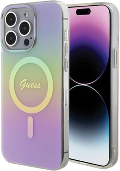 Панель Guess IML Iridescent MagSafe для Apple iPhone 15 Pro Pink (3666339155087)