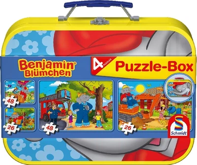 Puzzle Schmidt w walizce Słoń Benjamin 4 w 1 2 x 26 elementów + 2 x 48 elementów 103008 (4001504555948)