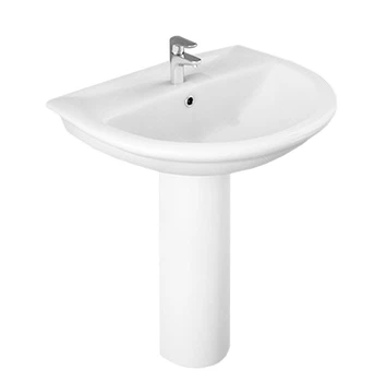 Раковина с пьедесталом RAK Ceramics Karla 605x835мм белая умывальник для ванной полукруглая мойка (LIV-S_11C)