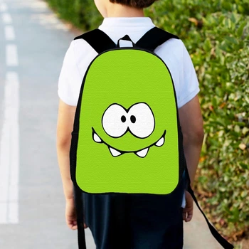 Рюкзак детский No Brand Ам Ням Om Nom 34х27х13 см Разноцветный (00448)
