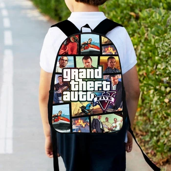 Рюкзак дитячий GTA "Grand Theft Auto" 34х27см, міський ранець для хлопчика з принтом (00441)