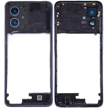 Рамка корпуса для Motorola XT2343 Moto G54 голубая, Glacier Blue + стекло камеры