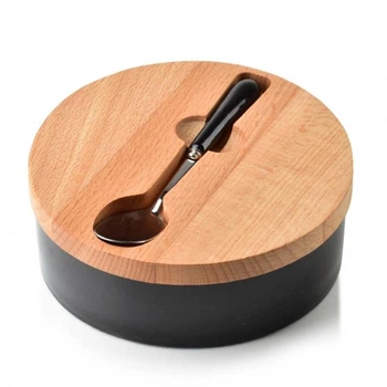Сахарница с ложечкой Basic Kitchen черная (35583)
