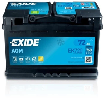 Аккумулятор автомобильный EXIDE START-STOP AGM 72Ah 760EN (EK720)