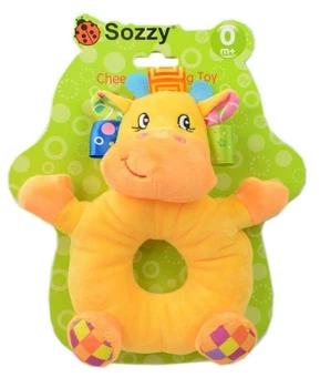 Игрушка шуршалка SOZZY, яркая, шуршит, прорезыватель для детей 0-3г Жираф