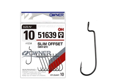 Крючки Owner 51639 Slim Offset №10 (10 шт/уп) (6110019003)