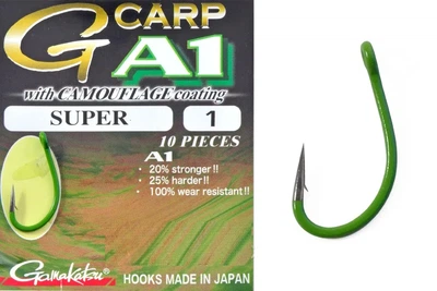 Крючки Gamakatsu A1 G-Carp Camou Green Super №6 (10шт/уп) (6108002004)