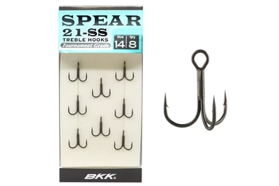 Тройные крючки BKK Spear-21 SS №14 (8шт/уп) (6321002004)