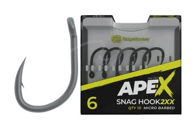 Крючки RidgeMonkey Ape-X Snag Hook 2XX с бородкой №4 (10 шт/уп) (6117007001)