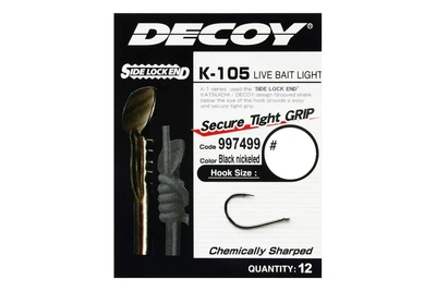 Крючки Decoy K-105 Live Bait Light №10 12шт (6102020005)