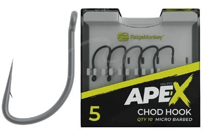 Крючки RidgeMonkey Ape-X Chod с бородкой №5 (10 шт/уп) (6117002001)