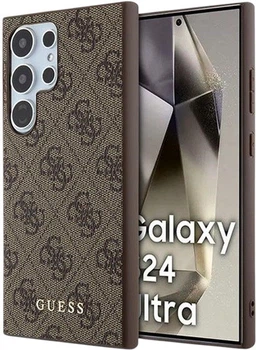 Панель Guess Hardcase 4G Metal Gold Logo для Samsung Galaxy S24 Ultra Brown (GUHCS24LG4GFBR)
