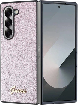 Etui plecki Guess Glitter Script do Samsung Galaxy Fold 6 Pink (GUHCZFD6HGGSHP)