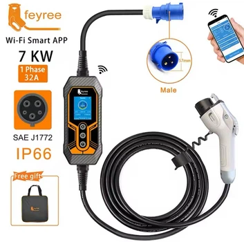 Зарядний пристрій для електромобілів Feyree 32А 7Kw 5м Type 1+wifi+сумка