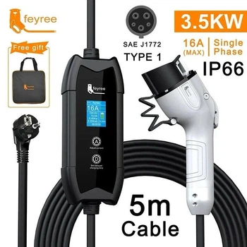 Зарядний пристрій для електромобілів Feyree 16A 3.5Kw 5м Type 1 + сумка
