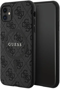 Панель Guess 4G Collection Leather Metal Logo MagSafe для Apple iPhone 11 Black (GUHMN61G4GFRK)