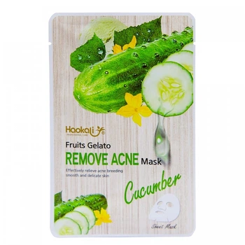 Маска против акне с экстрактом огурца Wokali Cucumber Fruits Gelato Remove Acne Mask 30мл