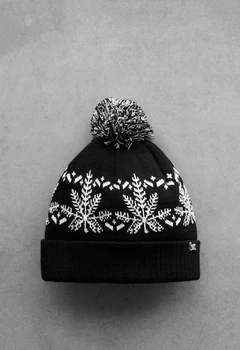 Шапка Чоловіча Стаф Біла Зі Сніжинкою Та Помпоном Зимова Staff Snowflake Pompon Универсальный (371786)